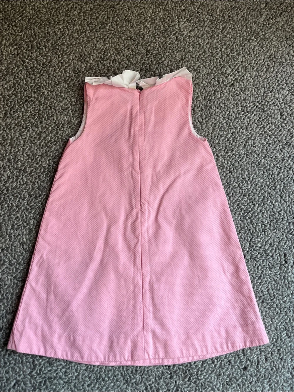 Jacadi Pink and White Ruffle-Trim Dress